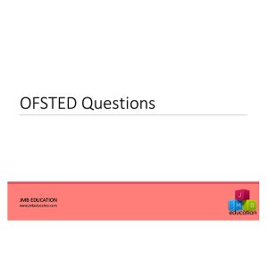 OFSTED inspection questions for school leaders