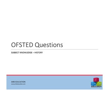 OFSTED Inspection question packs - subject knowledge